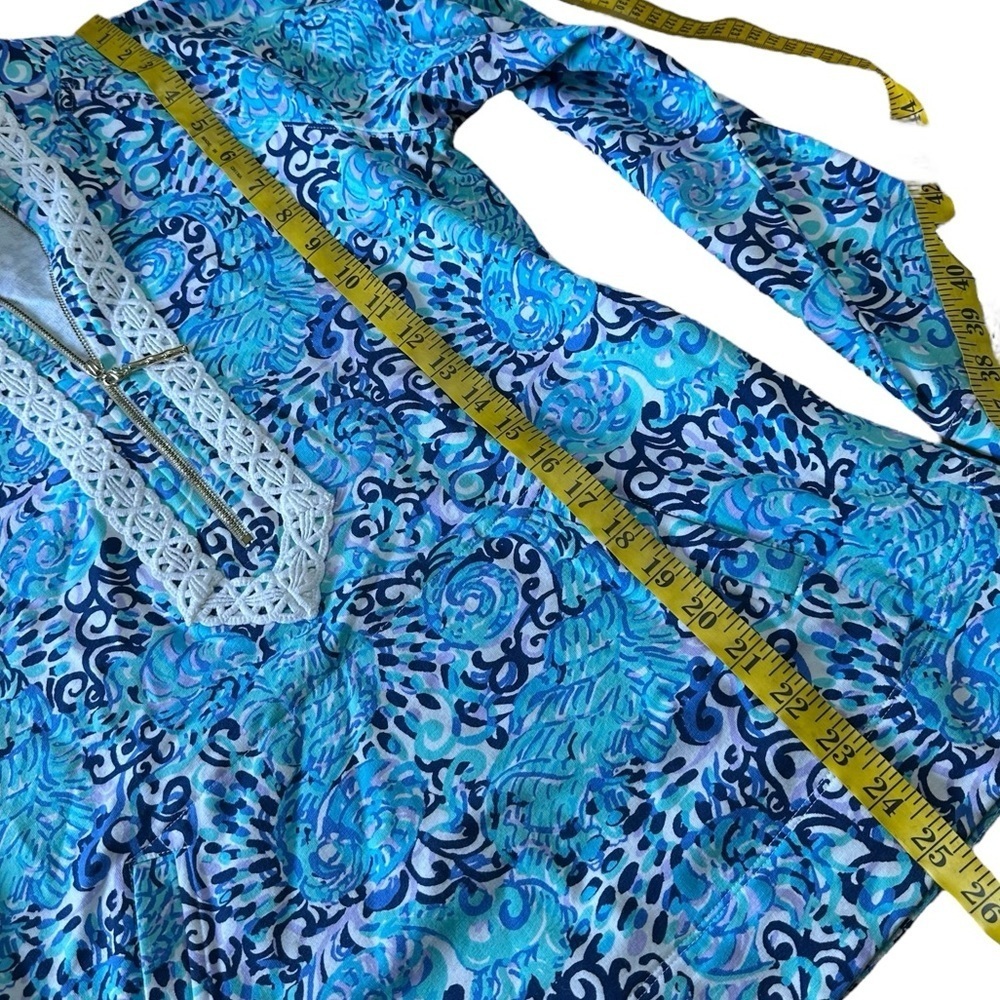 Lilly Pulitzer Janie Popover in Light Aqua Spritz Quarter Zip Size M Coastal - Picture 11 of 12
